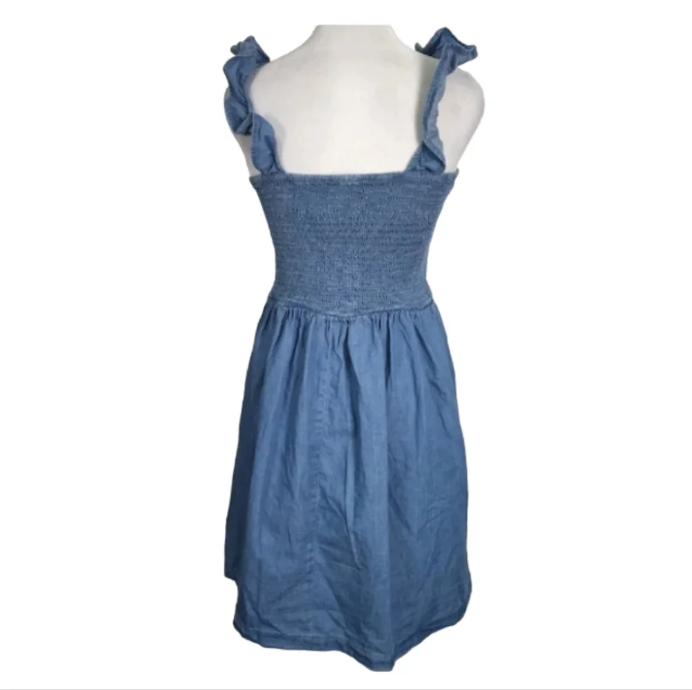Madison Grey Sleeveless Elastic Bodice Denim Dress M NWOT